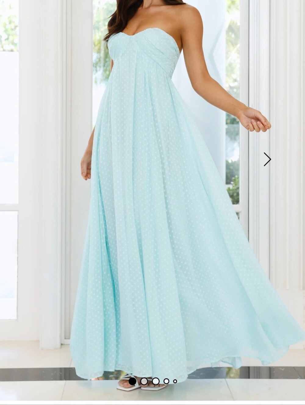 Hello Molly Mint Strapless Maxi Dress